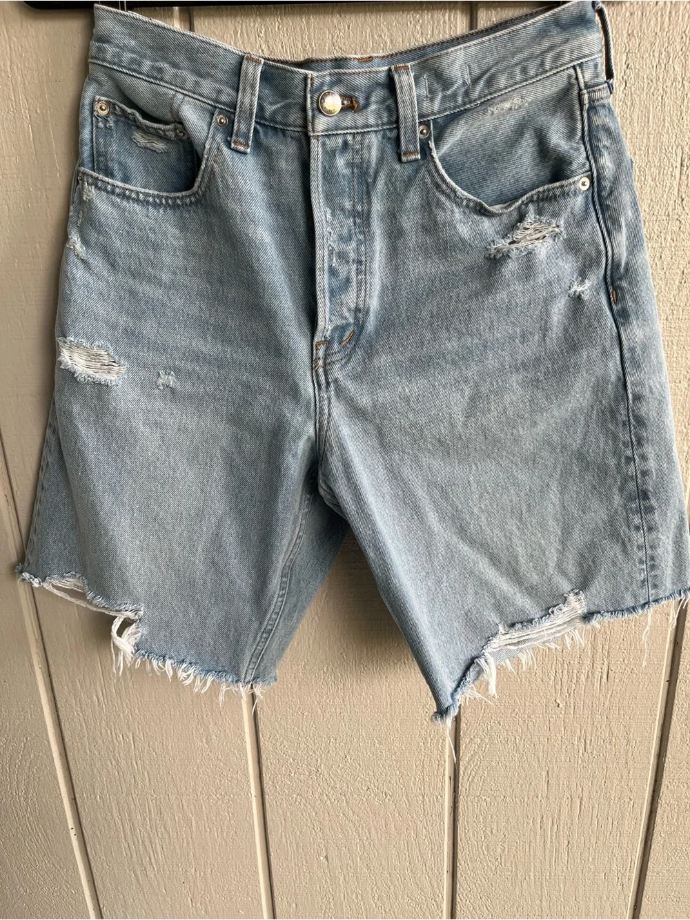 Madewell The Essex Long Baggy Short in Light Wash Size 26
